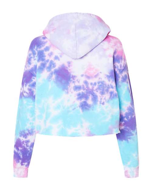 Colortone Women's Tie-Dyed Crop Hooded Sweatshirt thumbnail 4