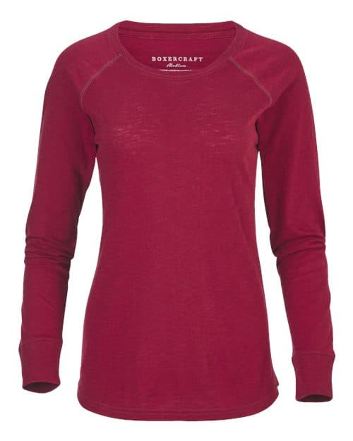 Boxercraft Women's Solid Preppy Patch Long Sleeve T-Shirt thumbnail 3