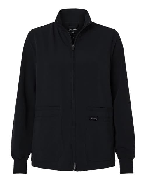 Jaanuu Women's Ceri Essential Full-Zip 6-Pocket Scrub Jacket thumbnail 3