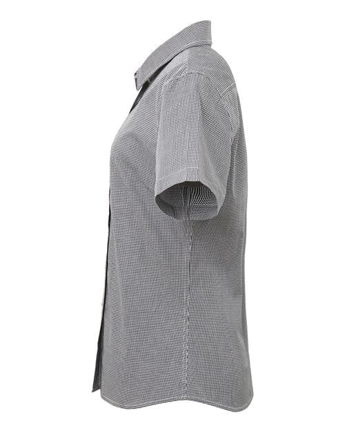 Artisan Collection by Reprime Women's Microcheck Gingham Short Sleeve Cotton Dress Shirt thumbnail 6