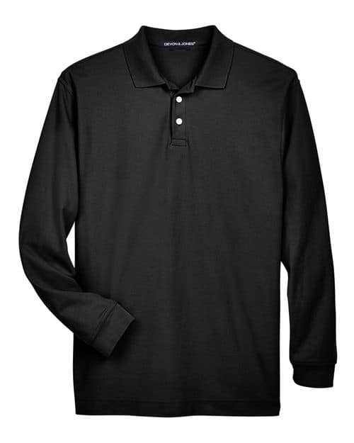 Devon & Jones Men's Pima Piqué Long Sleeve Polo thumbnail 3