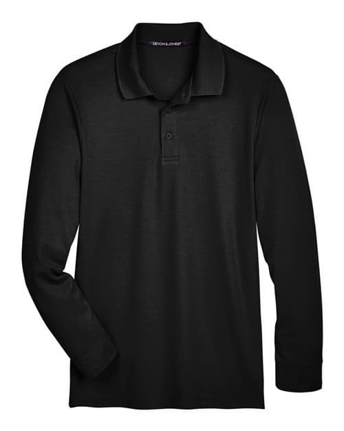 Devon & Jones Men's Tall CrownLux Performance® Plaited Long Sleeve Polo thumbnail 3