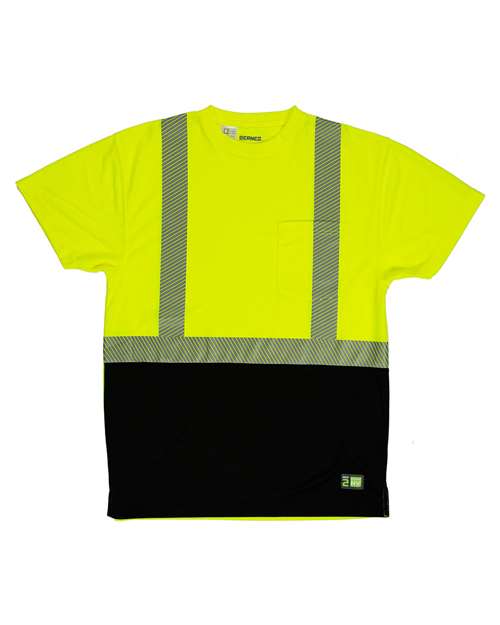 Berne Apparel Men's Hi-Vis Class 2 Color Blocked Pocket T-Shirt thumbnail 3