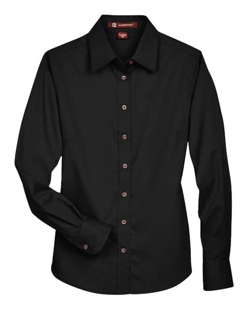 Harriton Women's Easy Blend™ Twill Dress Shirt with Stain-Release thumbnail 3