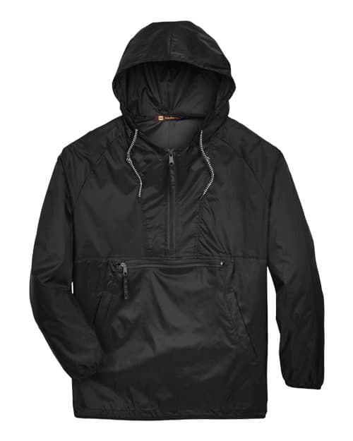 Harriton Men's Packable Hooded Nylon Jacket thumbnail 3