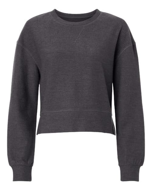Boxercraft Women's Rib Knit Corded Boxy Crewneck Sweatshirt thumbnail 3