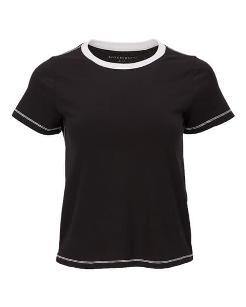 Boxercraft Women's Contrast Stitch Baby Tee thumbnail 3