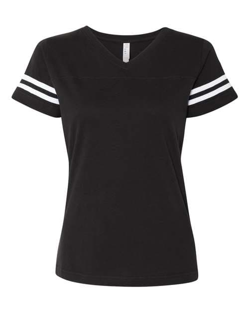 LAT Women's Football V-Neck Fine Jersey Tee thumbnail 3