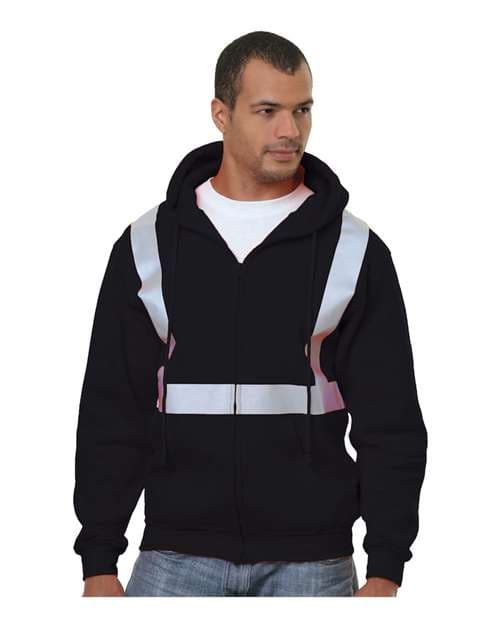 Bayside Men's USA-Made Hi-Visibility Full-Zip Hooded Sweatshirt thumbnail 2