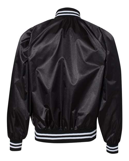 Augusta Sportswear Unisex Satin Baseball Jacket Striped Trim thumbnail 3