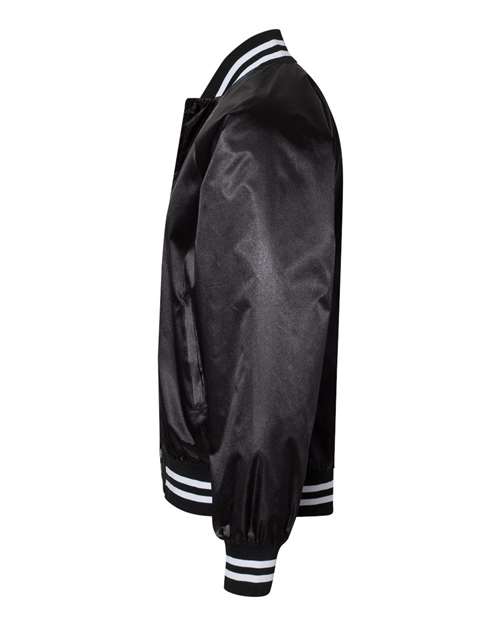 Augusta Sportswear Unisex Satin Baseball Jacket Striped Trim thumbnail 4