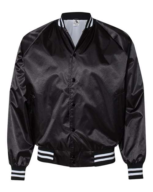 Augusta Sportswear Unisex Satin Baseball Jacket Striped Trim thumbnail 2