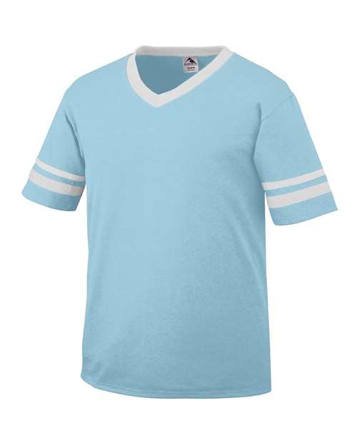 Augusta Sportswear V-Neck Jersey with Striped Sleeves thumbnail 2