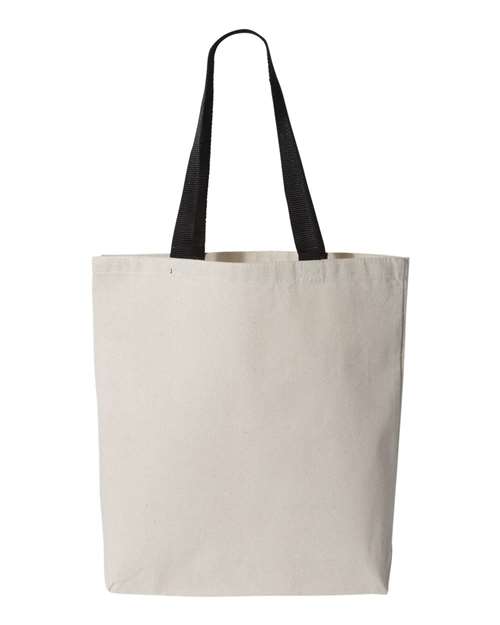 Q-Tees 11L Canvas Tote with Contrast-Color Handles thumbnail 2