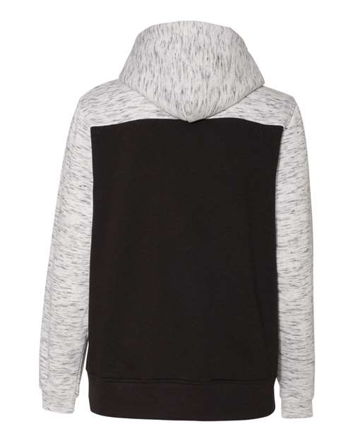 J. America Men's Mélange Fleece Colorblocked Hooded Sweatshirt thumbnail 4