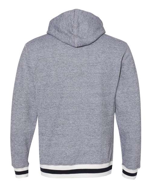 J. America Unisex Peppered Fleece Lapover Hooded Sweatshirt thumbnail 3