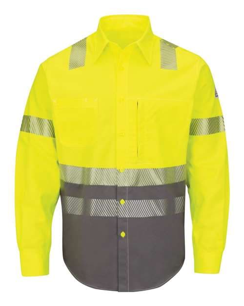 Bulwark Men's Hi-Visibility Color Block Uniform Shirt - EXCEL FR® ComforTouch® - 7 oz. thumbnail 2