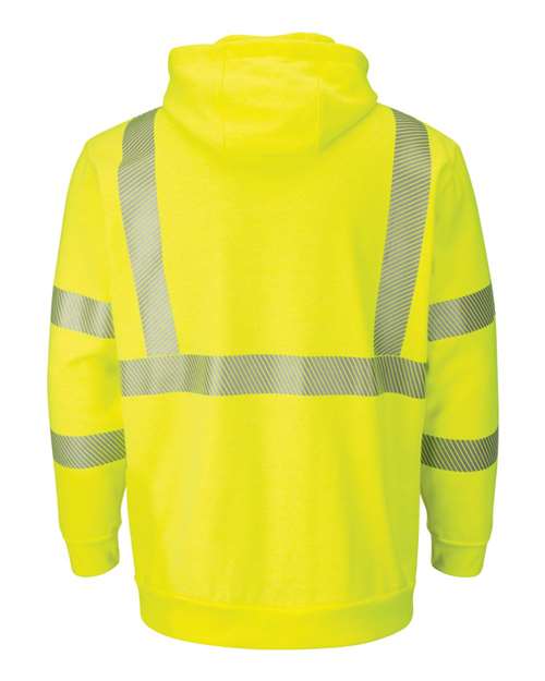 Bulwark Men's Hi-Visibility Zip-Front Hooded Fleece Sweatshirt with Waffle Lining thumbnail 3