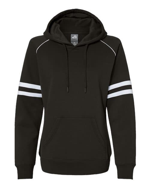 J. America Women's Varsity Fleece Piped Hooded Sweatshirt thumbnail 3