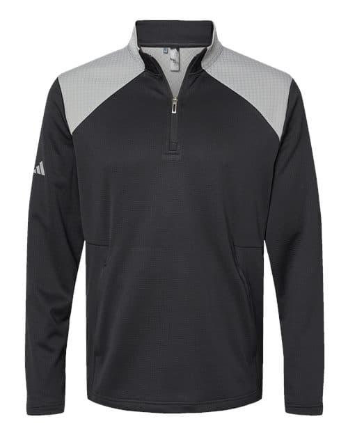 Adidas Men's Textured Mixed Media Quarter-Zip Pullover thumbnail 3