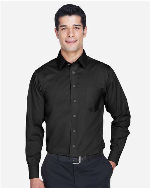Devon & Jones Men's Crown Collection® Solid Stretch Twill Woven Dress Shirt thumbnail 2