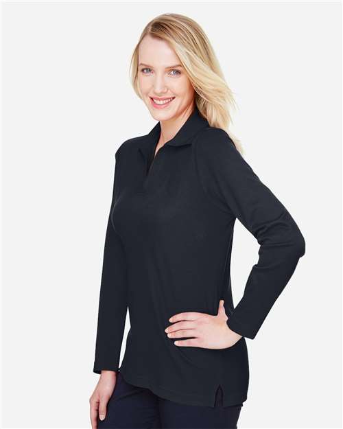 Devon & Jones Women's CrownLux Performance® Plaited Long Sleeve Polo thumbnail 6