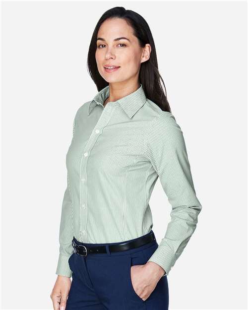 Devon & Jones Women's Crown Collection® Banker Stripe Woven Dress Shirt thumbnail 6