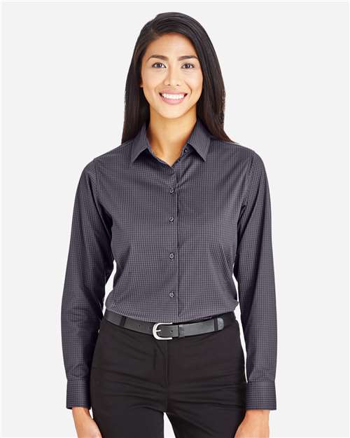 Devon & Jones Women's CrownLux Performance® Tonal Mini Check Woven Dress Shirt thumbnail 2