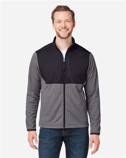 CORE365 Men's Venture Heathered Stripe Hybrid Jacket thumbnail 2