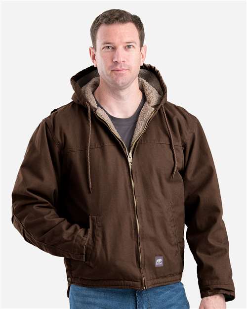 Berne Apparel Men's Heartland Washed Duck Hooded Work Coat thumbnail 2