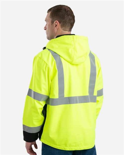 Berne Apparel Men's Tall Hi-Vis Class 3 Hooded Soft Shell Jacket thumbnail 5