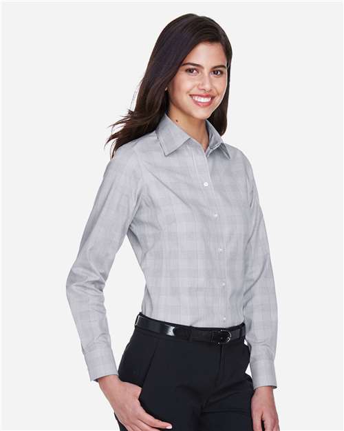 Devon & Jones Women's Crown Collection® Glen Plaid Woven Dress Shirt thumbnail 6