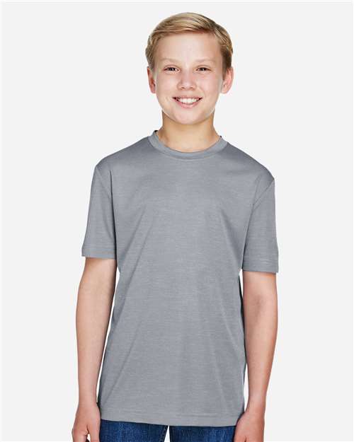 Team 365 Youth Sonic Heather Performance T-Shirt thumbnail 2