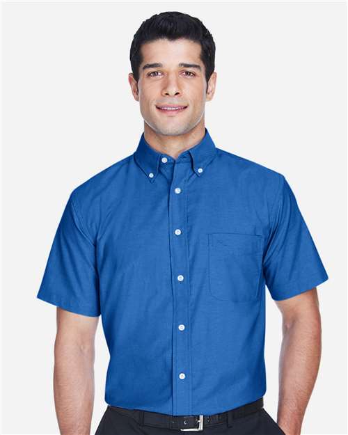 Harriton Men's Oxford Short Sleeve with Stain-Release thumbnail 2