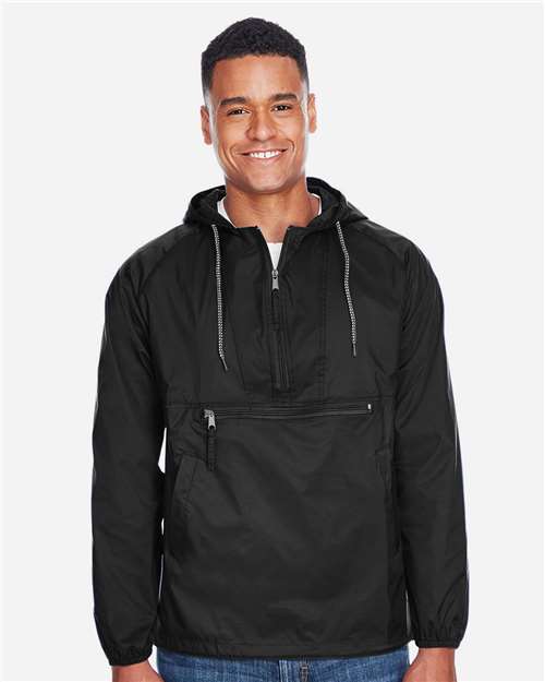 Harriton Men's Packable Hooded Nylon Jacket thumbnail 2