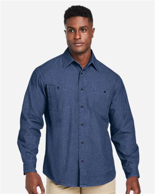 Harriton Unisex Denim Shirt Jacket thumbnail 2