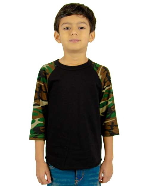 Shaka Wear Youth Camo Raglan Tee thumbnail 2