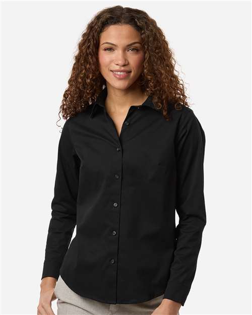 Devon & Jones Women's CrownLux Performance® Spencer Poplin Dress Shirt thumbnail 2