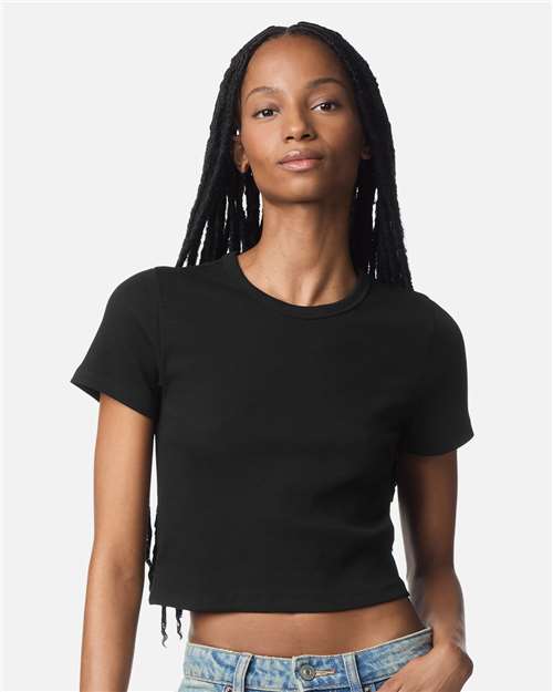 American Apparel Women's Baby Rib Fitted Cropped Tee thumbnail 2