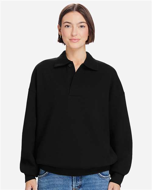 Lane Seven Unisex Element Polo Collar Crewneck Sweatshirt