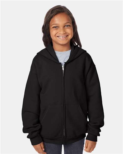 Hanes Youth EcoSmart® Full-Zip Hooded Sweatshirt thumbnail 2