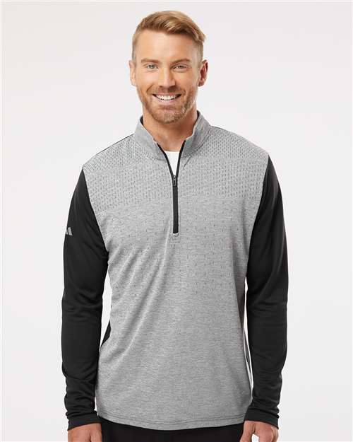 Adidas Men's Ultimate365 Heather Block Print Quarter-Zip Pullover thumbnail 2