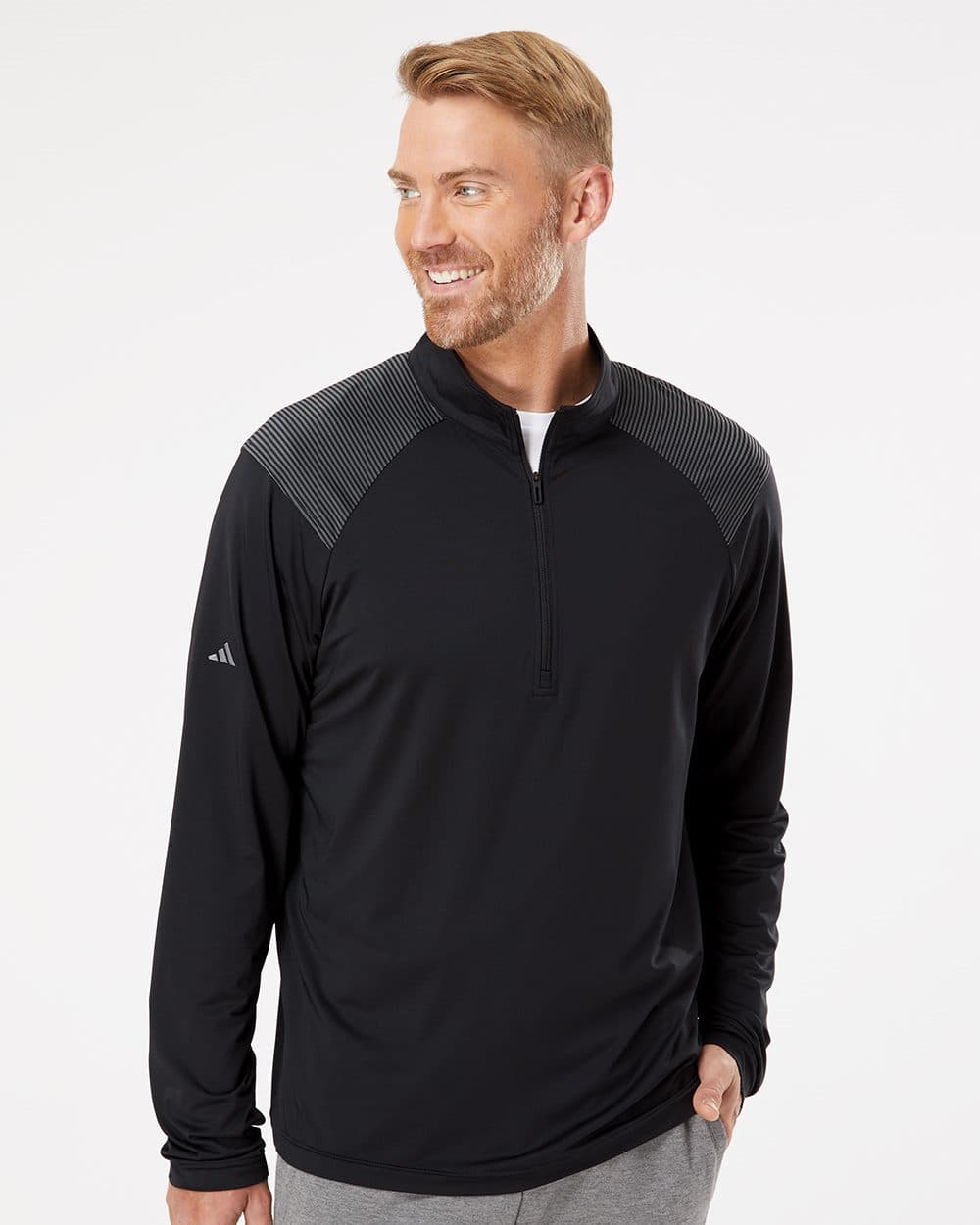 Adidas Men's Ultimate365 Lightweight Shoulder Stripe Quarter-Zip Pullover