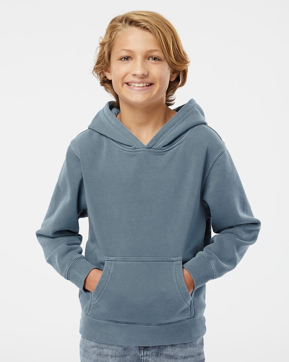 Independent Trading Co. Youth Midweight Pigment-Dyed Hooded Sweatshirt