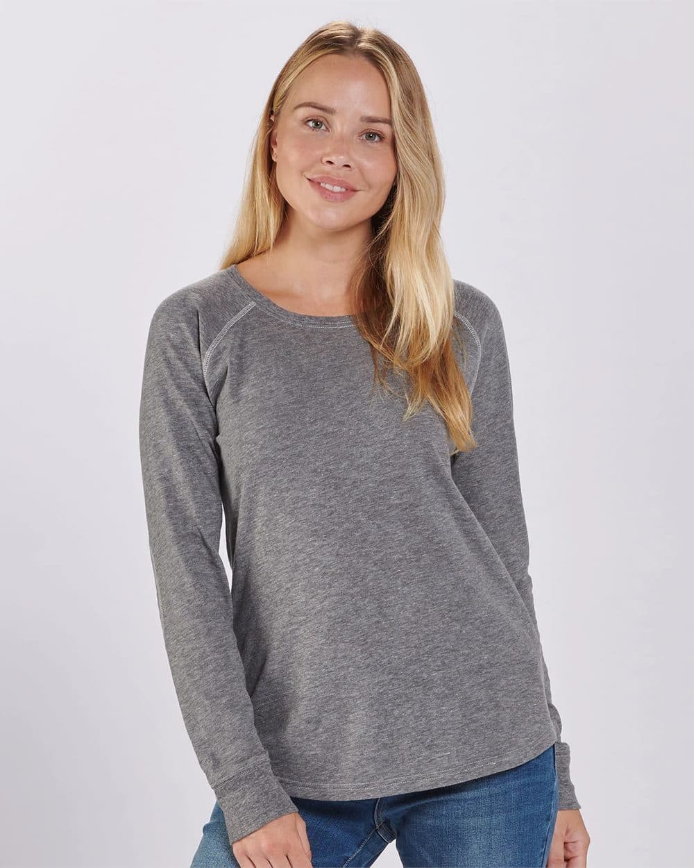 Boxercraft Women's Solid Preppy Patch Long Sleeve T-Shirt