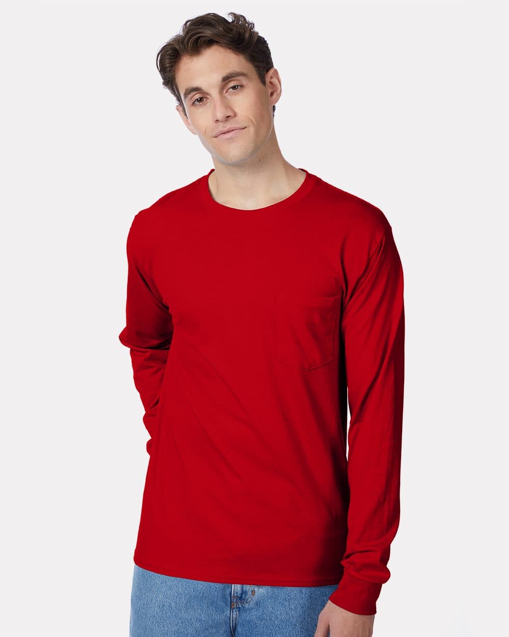 Hanes Unisex Authentic Long Sleeve Pocket T-Shirt