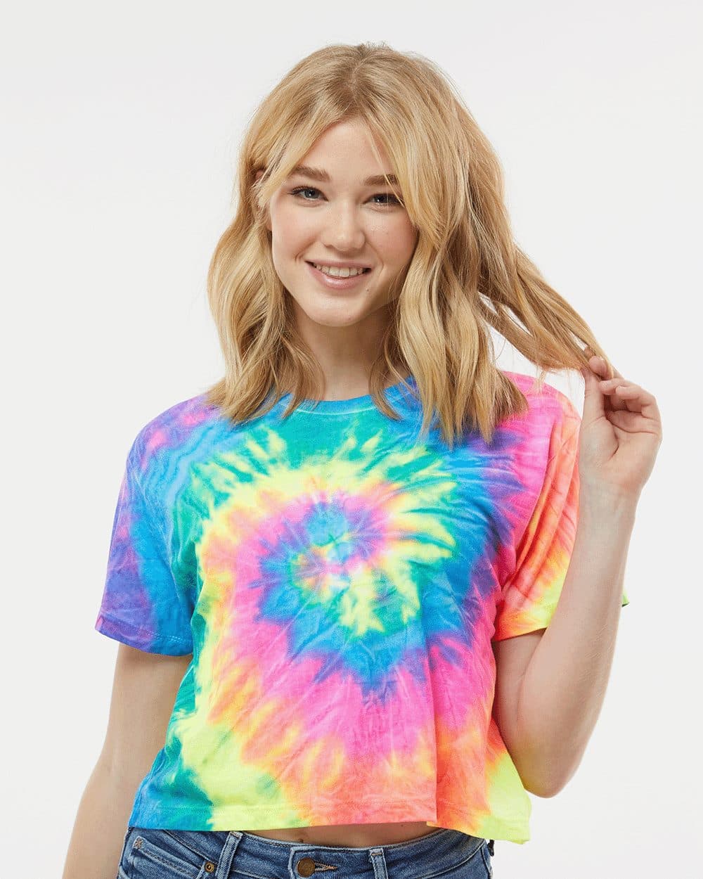 Colortone Women's Tie-Dyed Crop T-Shirt