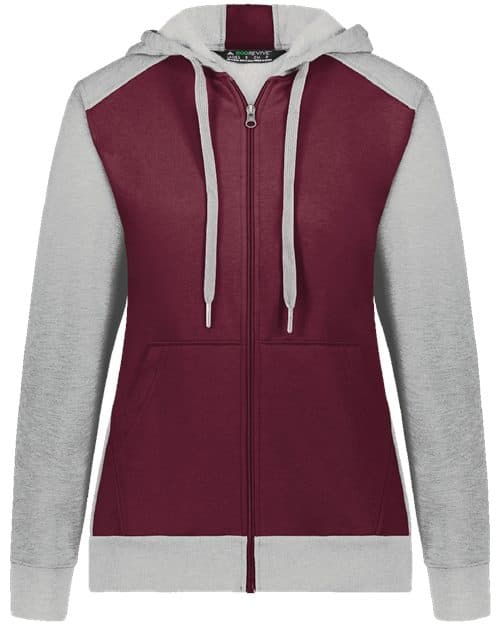 Augusta Sportswear Women's Eco Revive™ Three-Season Triblend Fleece Full-Zip Hooded Sweatshirt