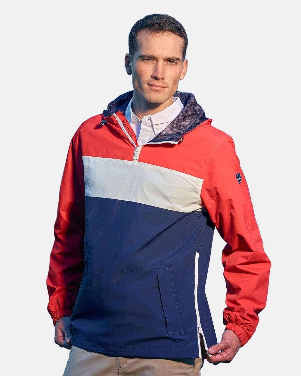 Nautica Unisex Windward Anorak Hooded Quarter-Zip Jacket