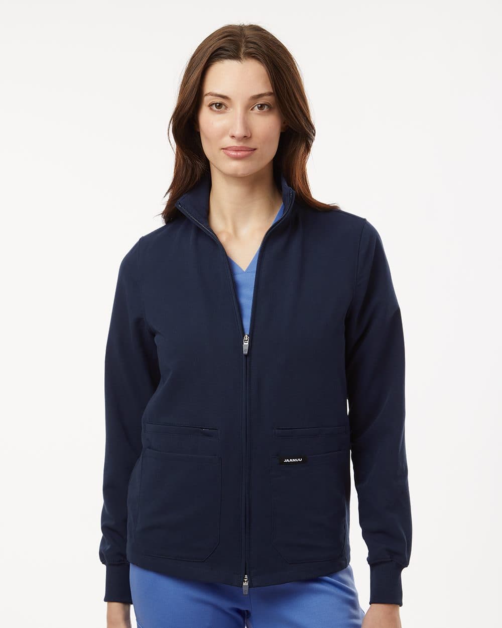 Jaanuu Women's Ceri Essential Full-Zip 6-Pocket Scrub Jacket